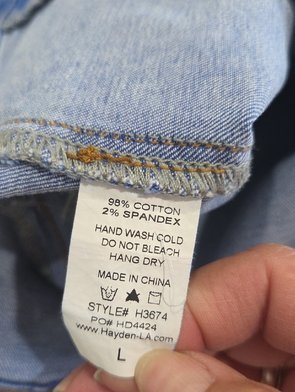 Hayden Blue Denim Sailor- Style High Rise Shorts Large - Picture 4 of 5